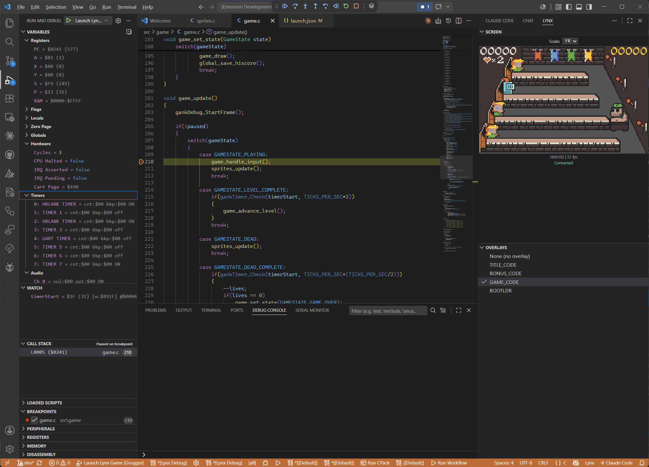 Gearlynx Debugger